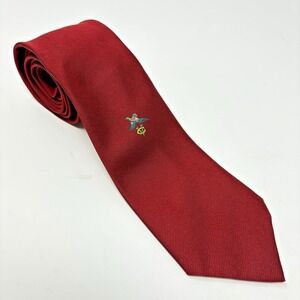 WM CHELSEA LTD Men's 100% Silk Tie Red Scarsdale NY VC Pheasant Made‎ in USA